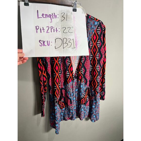 Figueroa & Flower Women's Large Boho Peasant Flowy Cardiagn Hippie Cocktail - Picture 4 of 14